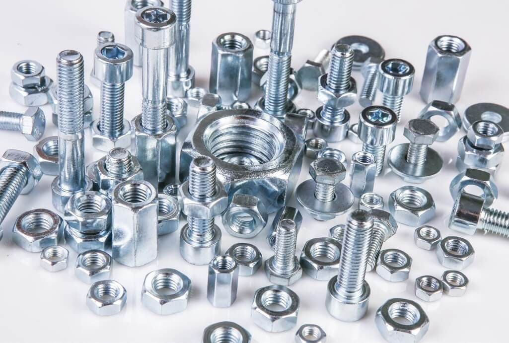 A bunch of catalinized screws and nuts