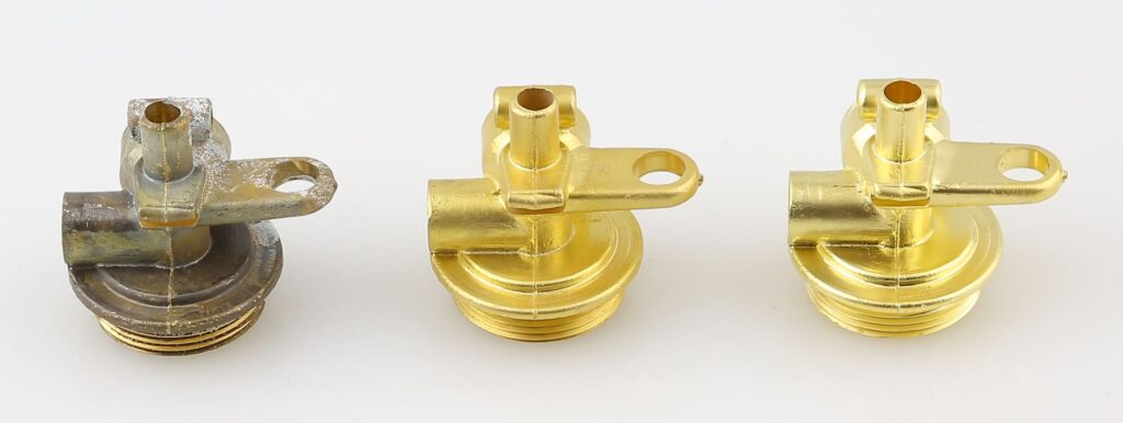 Brass parts with different surface effects