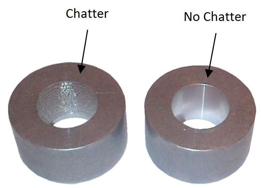 Comparison of the surfaces of parts with chatter marks