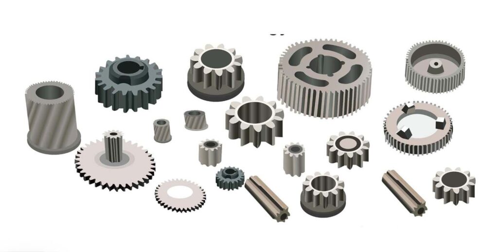 Gears of different shapes and sizes