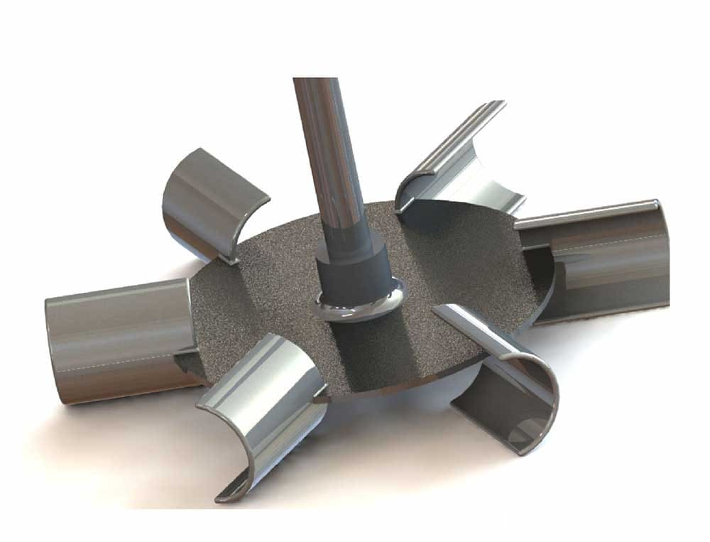 Impellers in industrial mixers
