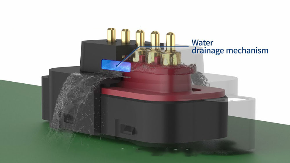 Pogo pins on industrial equipment components