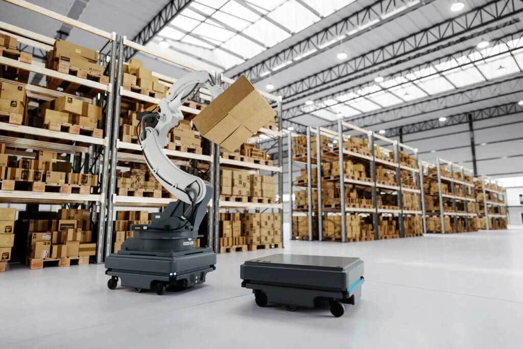 Robotic arm for handling parcels