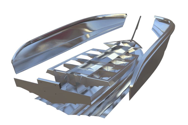 The hull made of 5052 aluminum