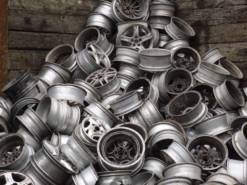 Worn-out aluminum wheels